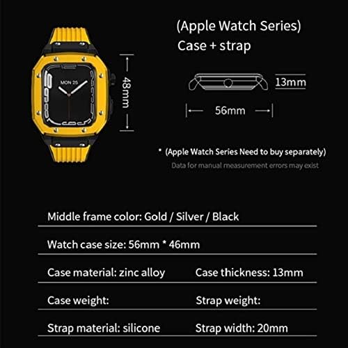 Екинс легален часовник за часовници за серија на Apple Watch 7 6 5 4 SE 45mm 44mm 42mm Луксузен метал гума од не'рѓосувачки челик модификација