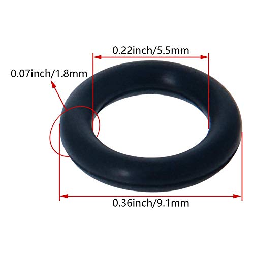 Bettomshin 100pcs нитрилна гума О-прстени, 9,1 mm OD 5,5 mm ID 1,8 mm ширина, метричка буна-нитрилна запечатување запечатување