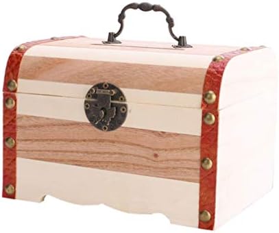 Нуобести Мини Дрвена Кутија За Богатство Кутија За Складирање Накит Свинче Банка Кутии За Спомен Багажникот Декоративен Средновековен Организатор