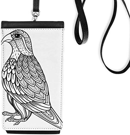 Летечка линија на птици, долга телефонска чанта чанта што виси мобилна торбичка црн џеб