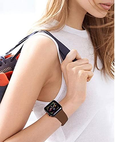 Handygear Band компатибилен со Apple Watch 38 40 41 42 44 45mm, премиум силиконски каиш метал метал забна замена за замена за серии на часовници