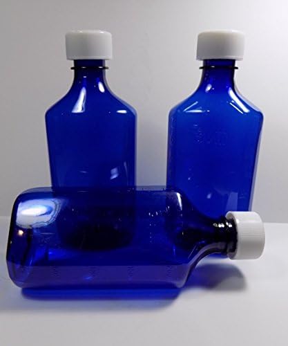 Дипломирана овална 2 унца Кобалт сина RX шишиња и капачиња со капаци од 10 фармацевтски одделенија