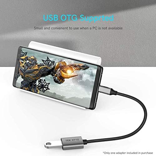 Адаптерот TEK Styz USB-C USB 3.0 работи за Samsung Galaxy S21 OTG Type-C/PD машки USB 3.0 женски конвертор.
