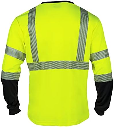 Безбедност на Vendace Безбедност Рефлексија Здраво на кошули со долги ракави за мажи ANSI класа 3 со висока видливост Изградба на маици