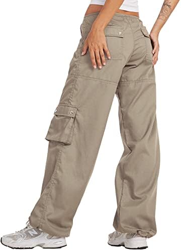 Roosенски панталони за женски панталони со џебови патент y2k улична панталони со нозе