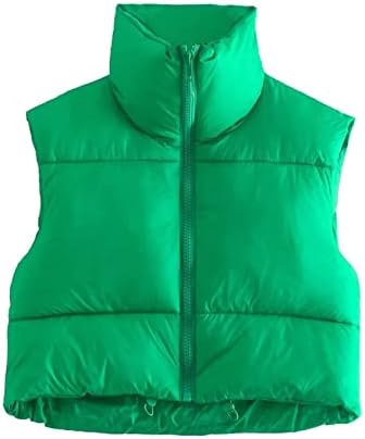 Oioloyjm Crop Vest Teen Girls College Winter Basic Basic Fit Fit Cold Color Color Zipup Half Zip Polyester Windproof