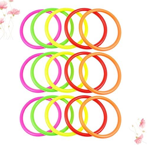 Toyvian Kids Rings Outdoor Plastion Ring Fool Circle Circle: 15 парчиња 15 см на отворено прстени Забава цел за цел играта на