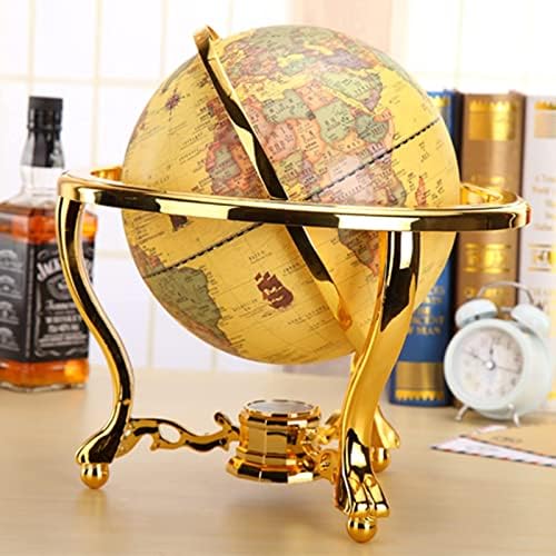 HXHBD Globe, Desk Globe Globe Decor Mini Globe Retro World Globe, канцеларија за биро за настава за подарок, злато, кинеска и англиска мапа/56