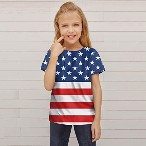 Мали Девојчиња Момчиња 4 јули Маица Топ Дете Момче Девојка Американско Знаме Сад Патриотски Меморијален Ден Кошула Деца