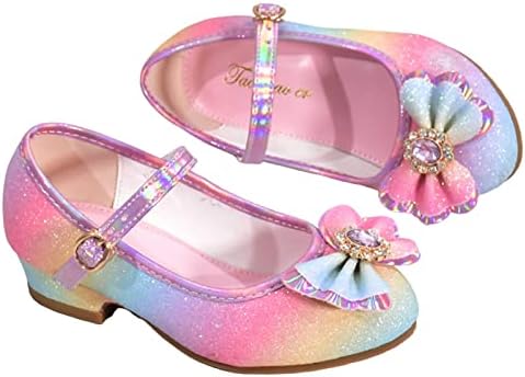 Деца чевли со дијамантски сјајни сандали принцези чевли лак високи потпетици покажуваат принцези чевли со големина 7 мали деца девојки девојки