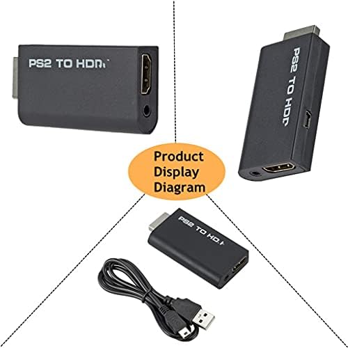ZYZMH Пренослив PS2 ДО HDMI 480i/480p/576i Аудио Видео Конвертор со Излез од 3,5 mm Ги Поддржува Сите Режими На Прикажување