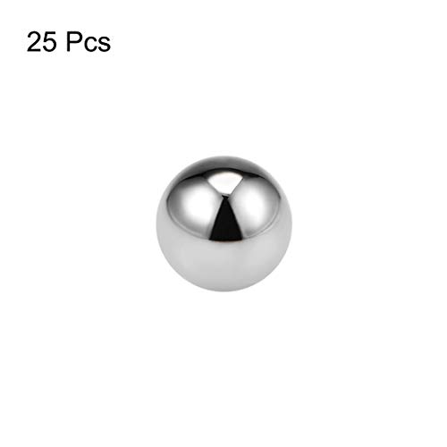 Uxcell прецизни топки 3мм цврст хром челик G10 за тркало за клучеви за лежиште на топката 25 парчиња