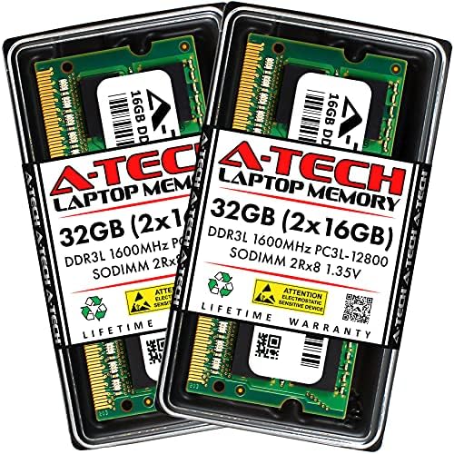 A - Tech 32GB DDR3/DDR3L 1600MHz PC3L - 12800 CL11 SODIMM 2rx8 1.35 V 204-Pin Non-ECC So-DIMM Лаптоп RAM Мемориски Модули