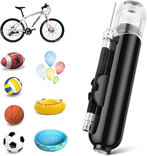 Пумпа за топки, двојна акција надувува воздушна пумпа со 3 игли и 2 млазници за фудбалска топка, кошарка, одбојка, балони, велосипеди