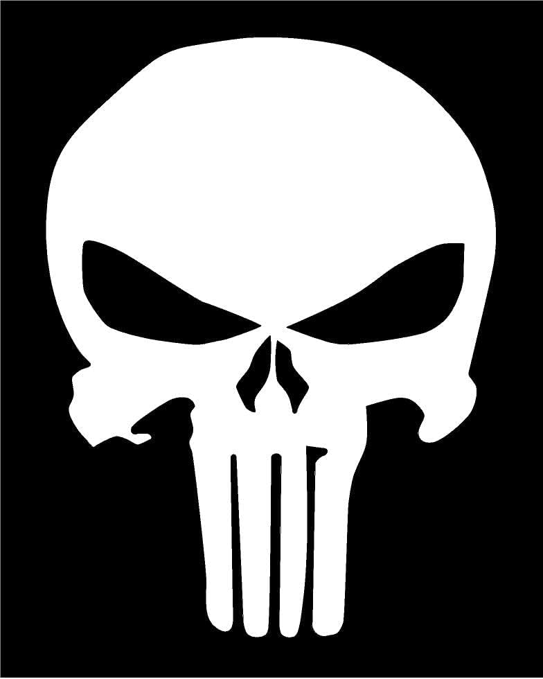 5,5 x 4,25 Punisher Skull Vinyl Decal Fun налепница за браник, прозорци, автомобили, камиони, лаптопи, итн