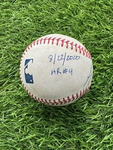 Остин Рајли Атланта Бравес игра користеше бејзбол кариера HR 22 Потпишана - MLB автограмирана игра користена бејзбол