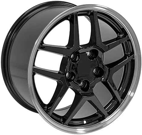 OE Wheels LLC 17 инчи бандажи одговараат на Corvette Camaro C5 Z06 Style Black 17x9.5 Minds Set