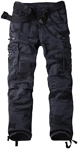 Jeshifangjiusu mens rexlated-вклопувачки панталони повеќе џебни воени камо борбени панталони велосипедизам на отворено фармерки тексас