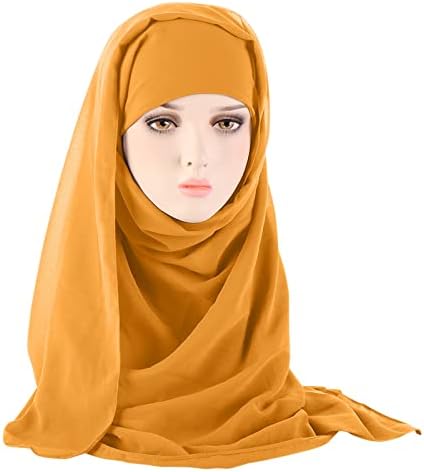 Hijab Turban Headwrap за жени слаби глава обвивка капа долга коса цврста боја целосна обвивка шал муслимански капачиња лесна