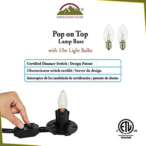 WBM хималајски сол ламба со сол ламба со затемнувач и 2 15W сијалица Оригинален ETL овластен кабел за замена.