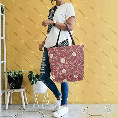 Алаза Вилијам Морис отпечатоци платно торба торба со врвни рачки чанти големи количини чанти за памук памучни торби за рамо за жени за жени патуваат