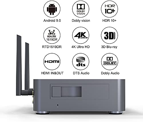 Zidoo Z10Pro 4K Media Player, со Realtek 1619DR 2G+ 32G, HDR10+ Поставете го горниот кутија, 4K HDR Android 9.0 TV Box, Support