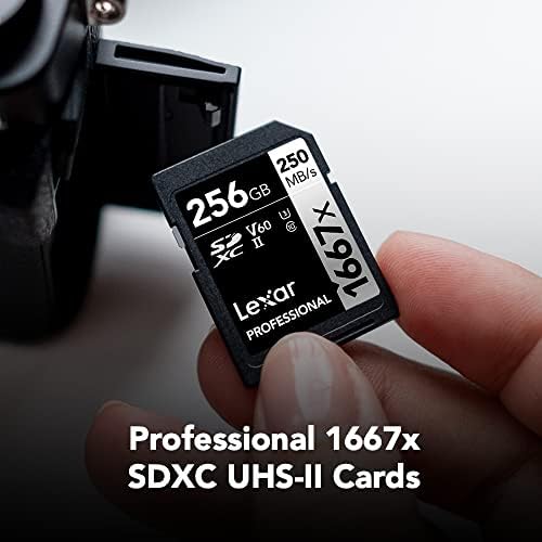 Lexar Professional 1667x 256gb Меморија SDXC UHS-II Картички, C10, U3, V60, Full-HD &засилувач; 4k Видео, До 250mb / S Читање,