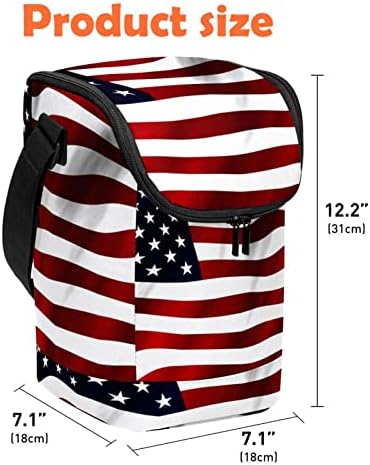 Лесна Голема Торба За Ручек Американско Американско Знаме Кутија За Ручек За Повеќекратна Употреба За Жени Мажи
