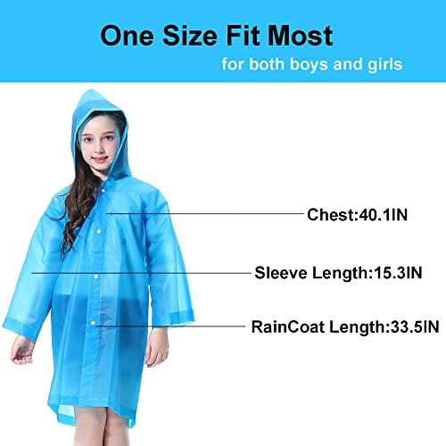 Неојарде мантил за деца, Ева деца од дожд, палто за дожд што може да се употреби, јакни за опрема за дожд за 6-13 години момчиња и девојчиња