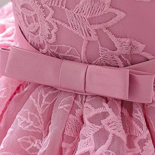 Wocinl бебе девојки крштевање везени чипка високи фустани со низок лак, принцеза свадба роденден за крштевање на туту наметка