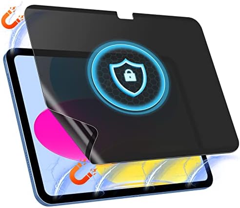 Заштитник на екранот за магнетна приватност на Moko за iPad 10-та генерација 10,9 инчи 2022, отстранлив и еднократно анти-список ПЕТ-ПЕТ ЕКРЕНСКИ