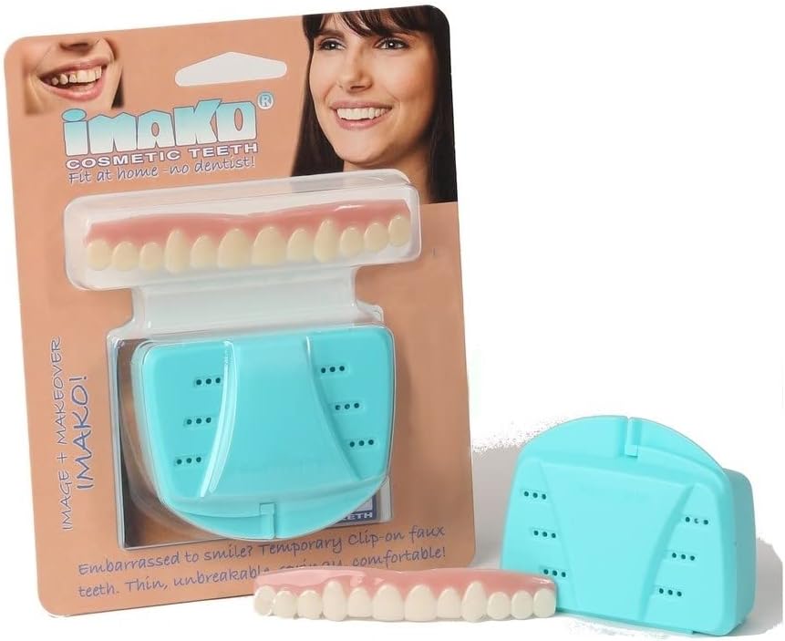 Имако козметички заби за жени 1 пакет. Само горе- пристигнува рамно. Вметнете дома, направете го тоа сами, насмевнете го преуредувањето!