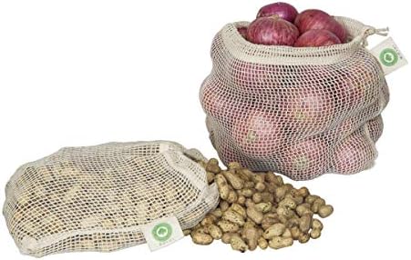 Повторно употреблива мрежа за производство на торби направени од органски памук - совршени вреќи со зеленчук за еднократно