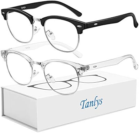Танлис 2 Пакет Сина Светлина Блокирање Очила За Компјутер Видот На Очите [Суво Око &засилувач; Кисело Око], Анти УВ Намалување На Главоболка