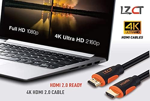 LZCT 4K HDMI Кабел СО Голема Брзина 30FT Со ETHERNET HDMI Кабел V2. 0 Поддршка 4K@60Hz Ултра HD 2160P 3D Лак HDR Мувла Со Двојна Боја