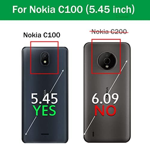Dzxoui За Случајот Nokia C100 со Заштитник на Екранот од 2 Пакувања Мека Гума Ултра Тенка Tpu Четкана Текстура Отпорна На Удари