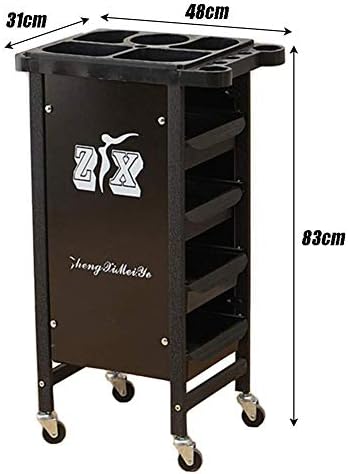 Мултифункционални преносни колички MTYLX со тркала, салон количка за количка Барбер за убавина за складирање 5 фиоки за чување количка