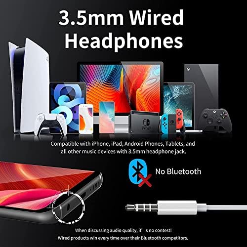 Удари за слушалки со слушалки со микрофон стерео во уво бас ушни ушни ушни компатибилни со Samsung Apple iPhone 6/6s/5 ipod