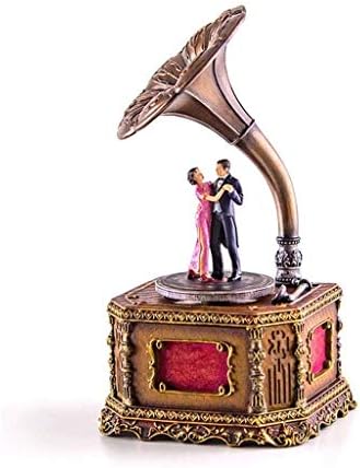 N/A Gramophone Music Box, испратете девојка роденденски подарок романтичен танц музички накит кутија