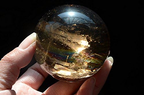 Висока надморска височина на вистинска тибет Хималај, чиста златна рутилирана кристална виножито кварц, сфера на топчеста, 2,59 инчи, духовно заздравување на Реики