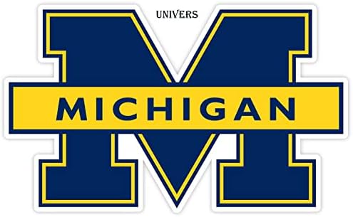 Налепници во Мичиген налепници на Универзитетот во Мичил Дек Фудбал Фудбал Мичиген Волверин Винил налепници Die Sut, M Team Logo Blue