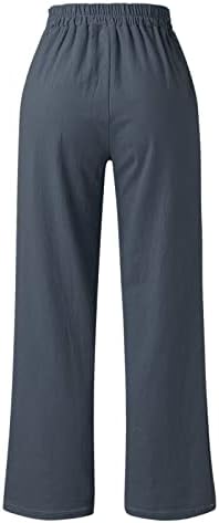 Миашуи јога панталони женски меки цврста боја лабава џебови на отворено панталони женски случајни хеланки се протегаат со голема работа на половината