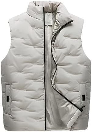 Неферлиф Менс јакна Обичен зимски топол патент, без ракав, елек -јакна, палто за надворешни работи на врвови за мастички ровови палто