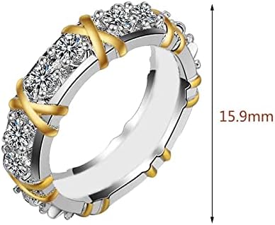 2023 Нов накит прстен дами Елегантен двојка подарок циркон пенливи годишнината на додатоци прстени со големина 11