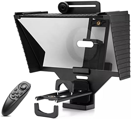 Renslat Universal Teleprompter Prompter со адаптер за леќи за далечински управувач, компатибилен со фотоапаратот за телефонски таблети за видео