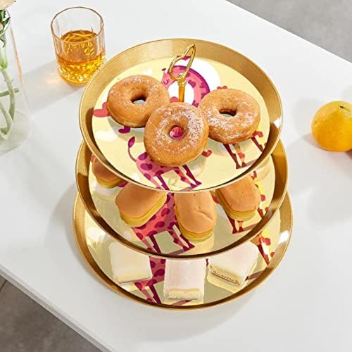 3 нивоа десерт штанд со кекс овошна чинија пластична служба на екранот за приказ за свадба роденден за бебиња туш чај украси за декории,