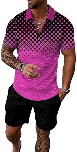 Кратки комплети на Бундман Менс 2 парчиња облека Поло кошула мода летни патеки за патеки поставени за мажи и обичен сет за мажи
