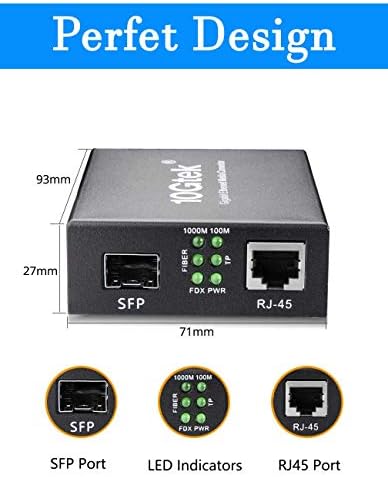 3 пакет 1,25g единечен режим SFP LC модул со SFP во Media Converter, 10/100/1000M RJ45 до 1000Base-LX/LH влакна Трансцевер, за Cisco, Meraki и повеќе, SMF, 1310nm, до 20 км
