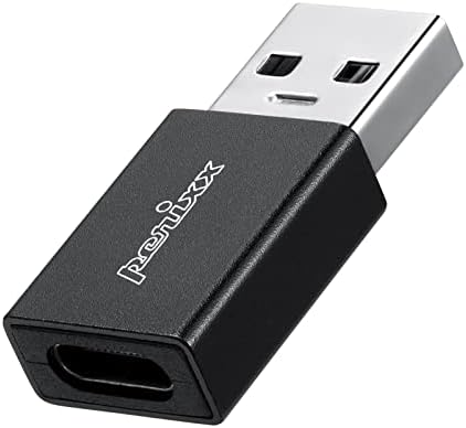 Perixx Peripro -409 USB C Femaleен до USB машки адаптер - USB 3.0 Пренесување на податоци со голема брзина - Адаптер за полнење