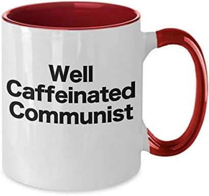 Комунистичка кригла кафе бела двоен црвен керамички чаша филозофија на комунизмот
